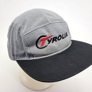 Tyrolia Vintage Retro Hat Cap 5 Panel Buckle Strapback Gray